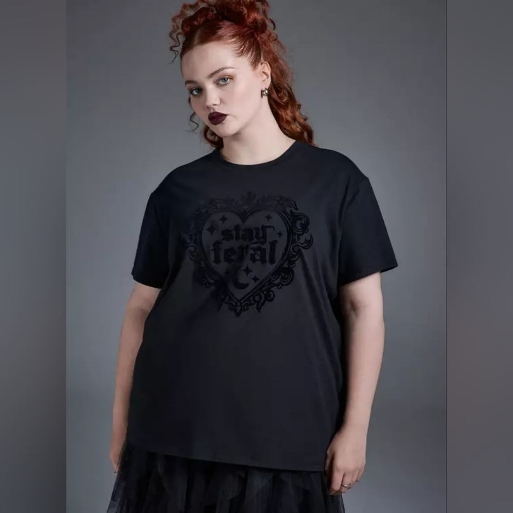 Torrid Nightfall Oversized Heritage Jersey Tee Size 1x Stay Feral